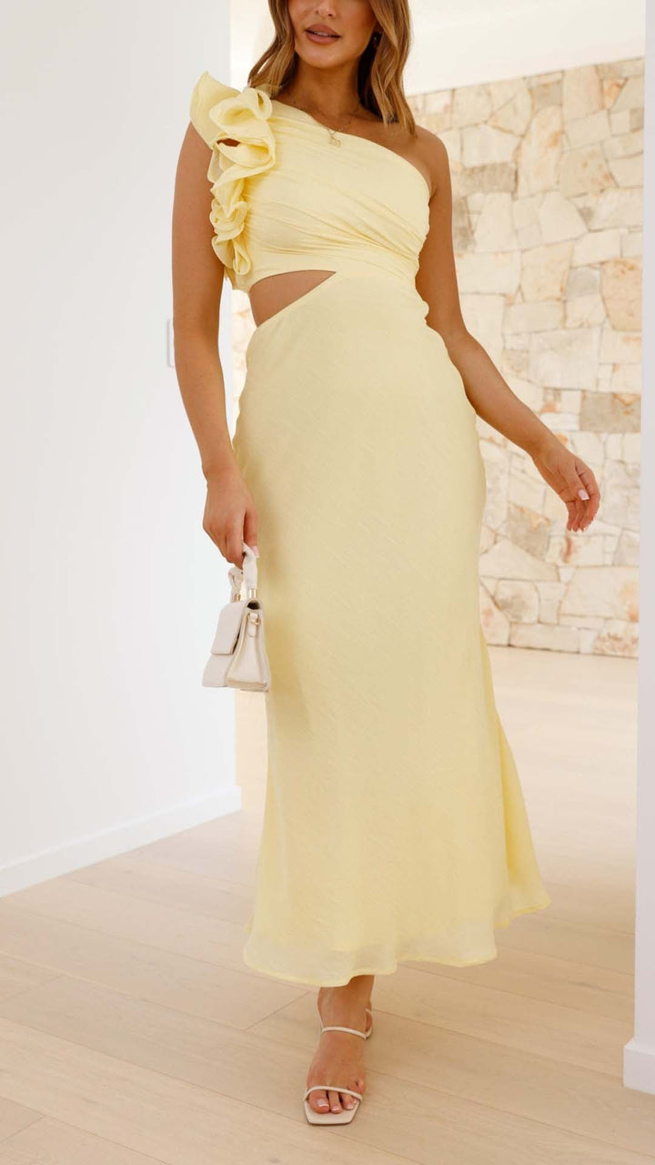 Patricia | Sleek Asymmetrical Cutout Maxi Dress