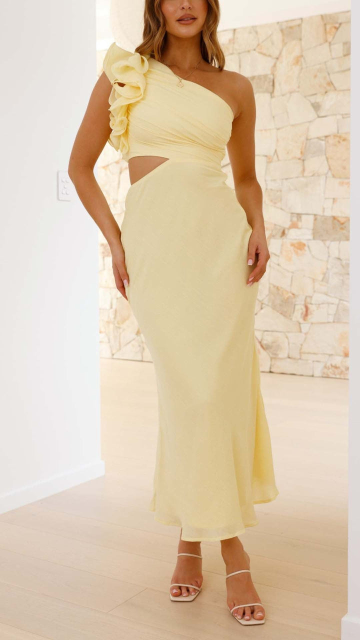 Patricia | Sleek Asymmetrical Cutout Maxi Dress