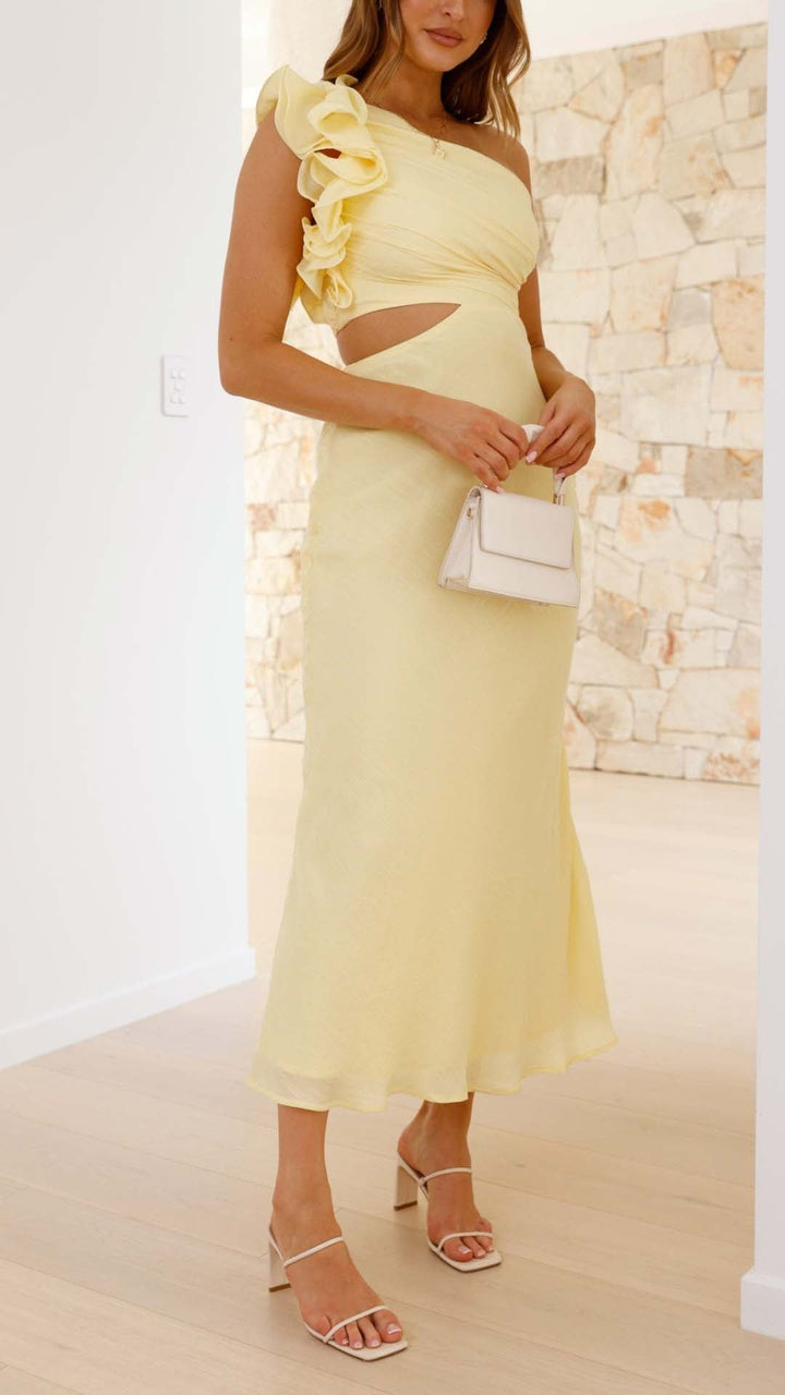 Patricia | Sleek Asymmetrical Cutout Maxi Dress