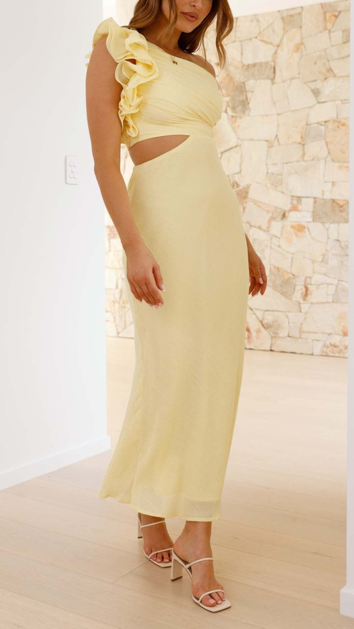 Patricia | Sleek Asymmetrical Cutout Maxi Dress