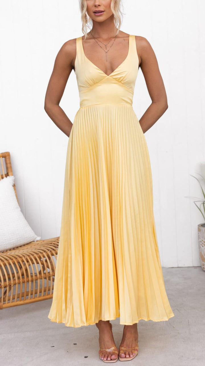 Rose | Chic Pleated Maxi Dress