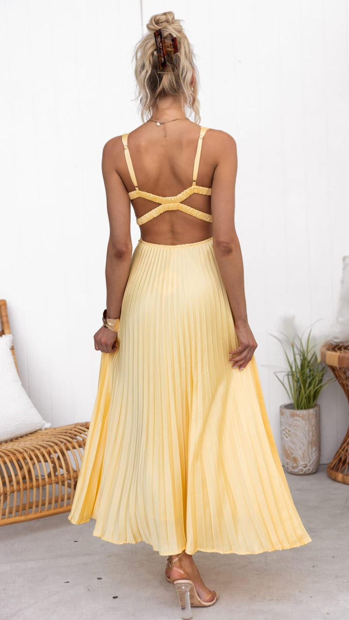 Rose | Chic Pleated Maxi Dress