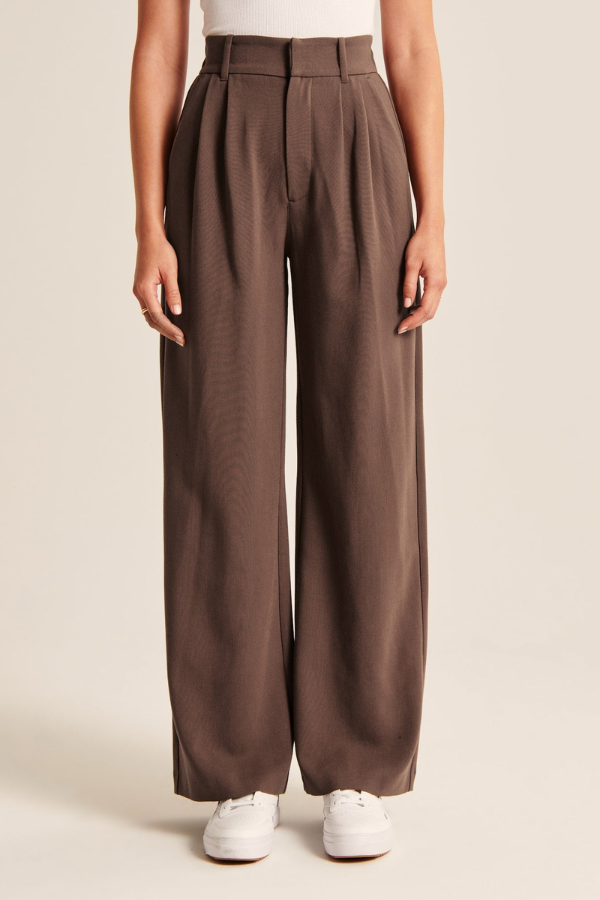 Avery | Choco Wide Leg Tailored Pants