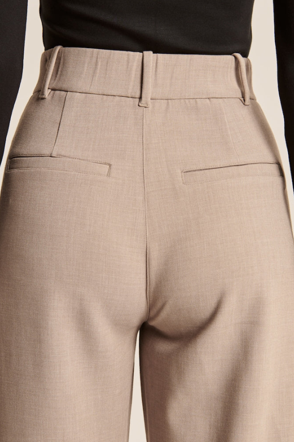Avery | Sand Wide Leg Tailored Pants