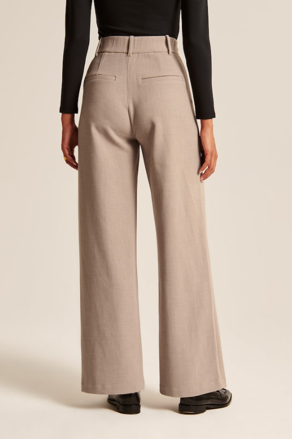 Avery | Sand Wide Leg Tailored Pants