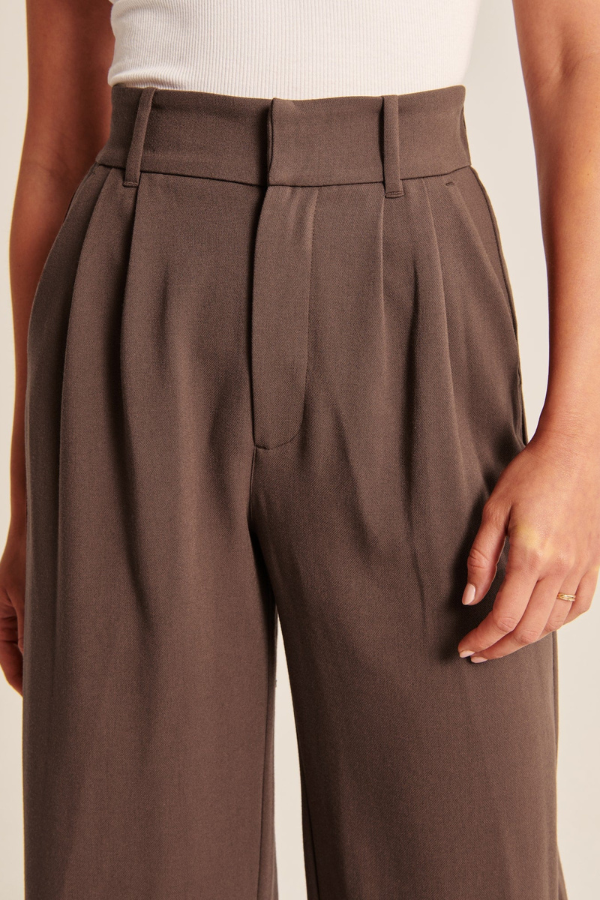 Avery | Choco Wide Leg Tailored Pants
