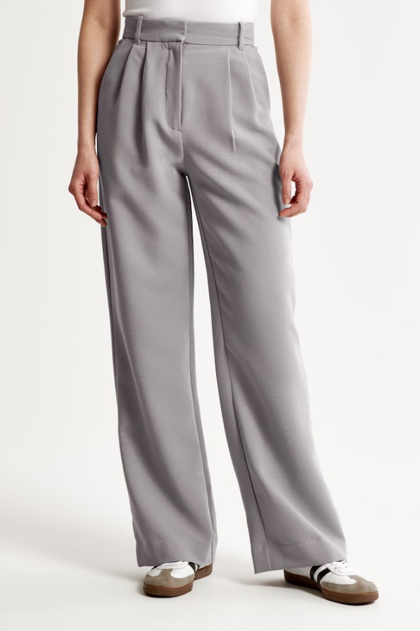 Avery | Grey Wide Leg Tailored Pants