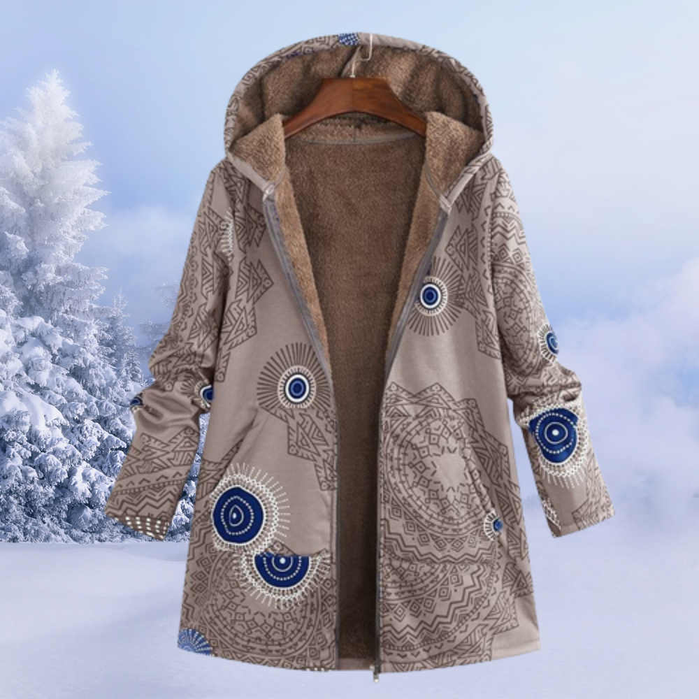 Floral Long Winter Coat for Women