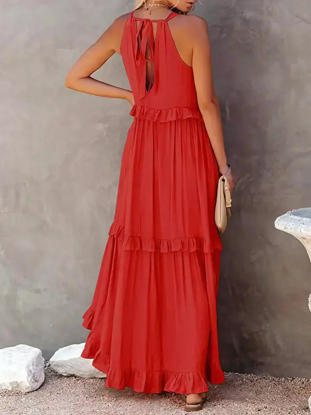 Sola | Halter Ruffle Maxi Dress