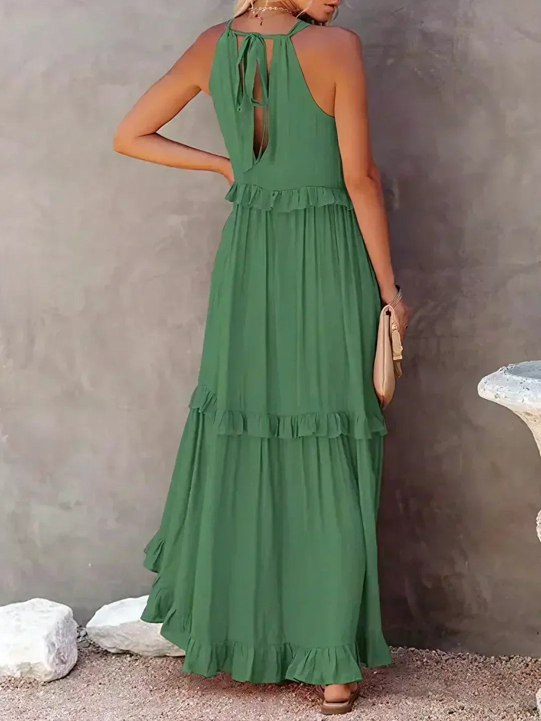 Sola | Halter Ruffle Maxi Dress