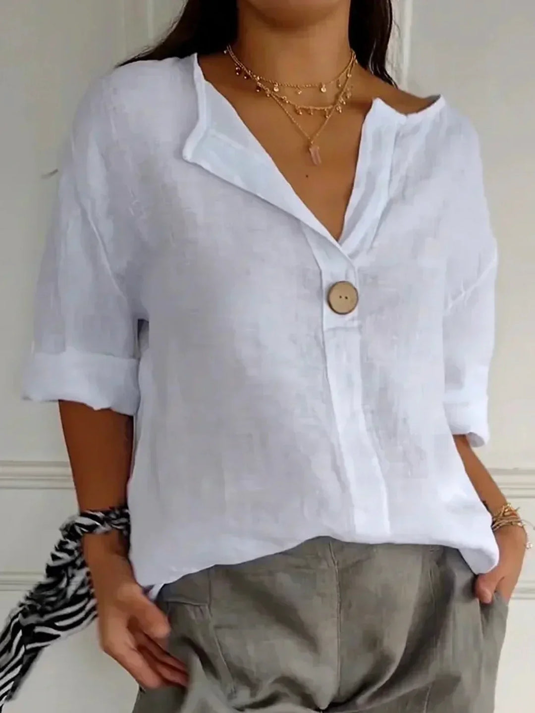 Marina | Relaxed V-neck Blouse