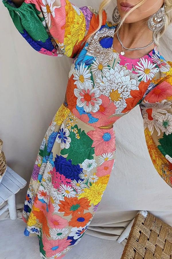 Angelica | Printed Floral Maxi Dress