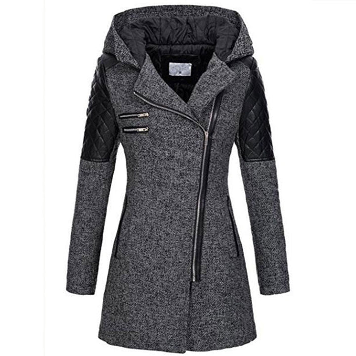 Ellen | Women's Quilted Hooded Tweed Coat