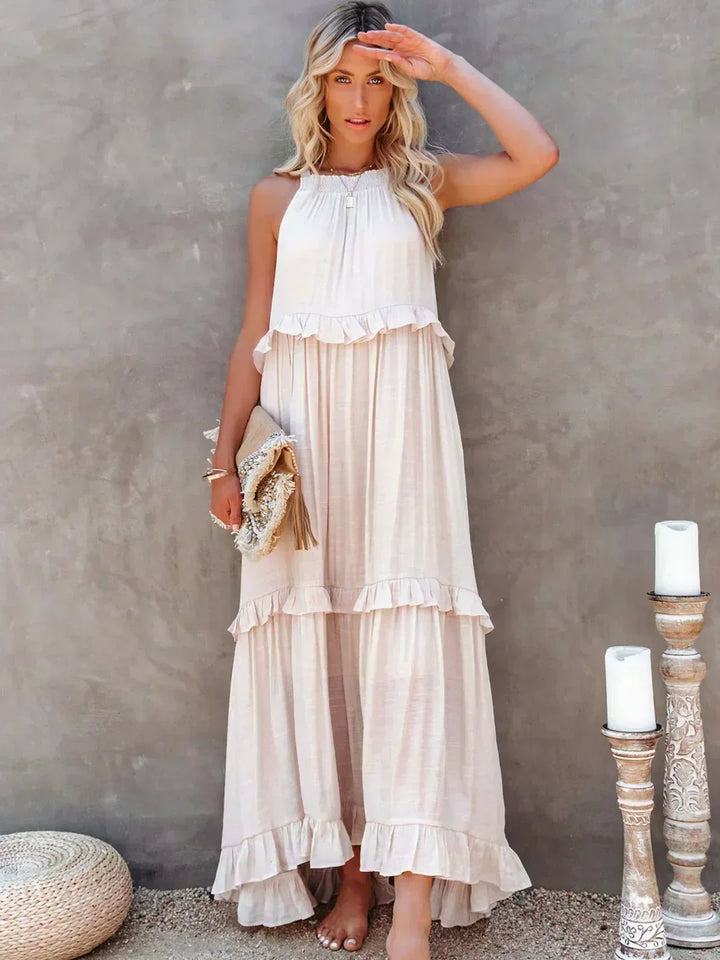 Sola | Halter Ruffle Maxi Dress