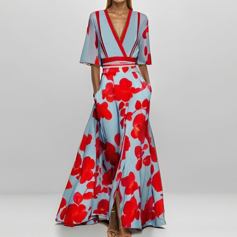 Lily | Elegant Maxi Dress with Floral Pattern