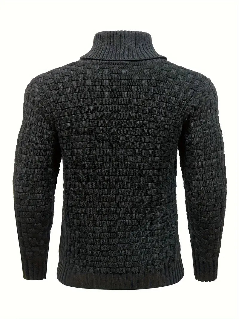 Harrison | Ribbed Button Turtleneck Pullover