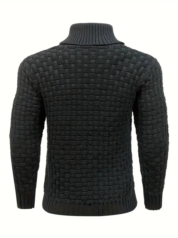Harrison | Ribbed Button Turtleneck Pullover