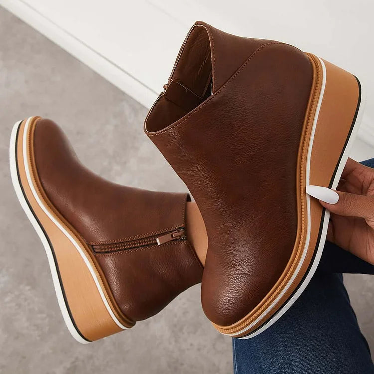 Valeria | Platform Leather Boots