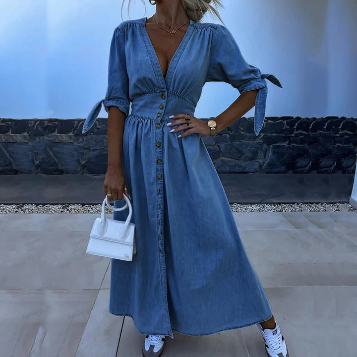 Nicole | Denim Maxi Dress