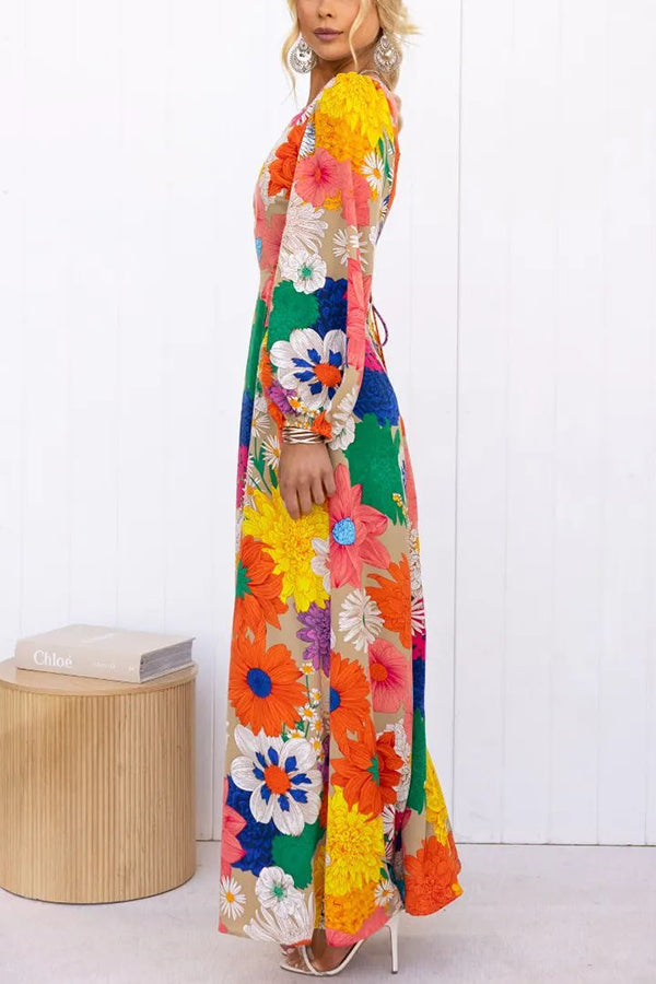 Angelica | Printed Floral Maxi Dress