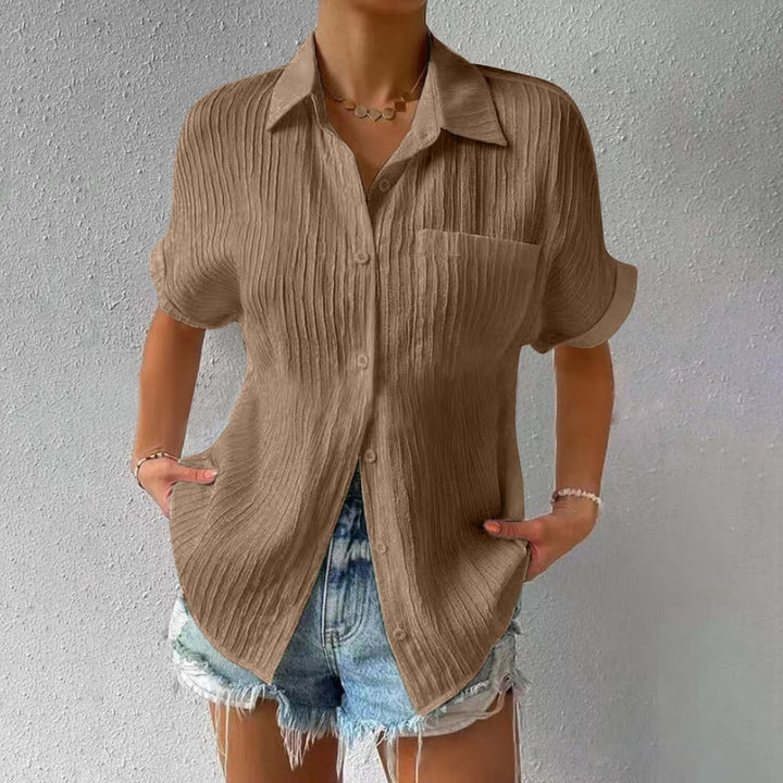 Tara | Textured Button-Up Top