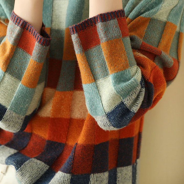 Harper | Women's Colorful Plaid Knit Sweater