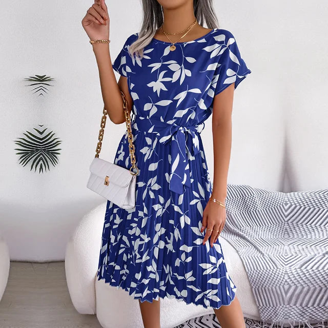 Lorna | Bloom Pleated Midi Dress