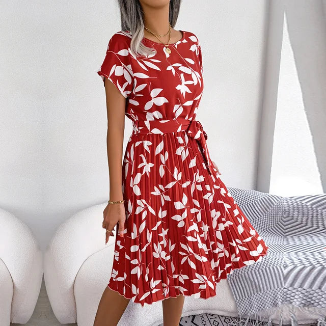 Lorna | Bloom Pleated Midi Dress