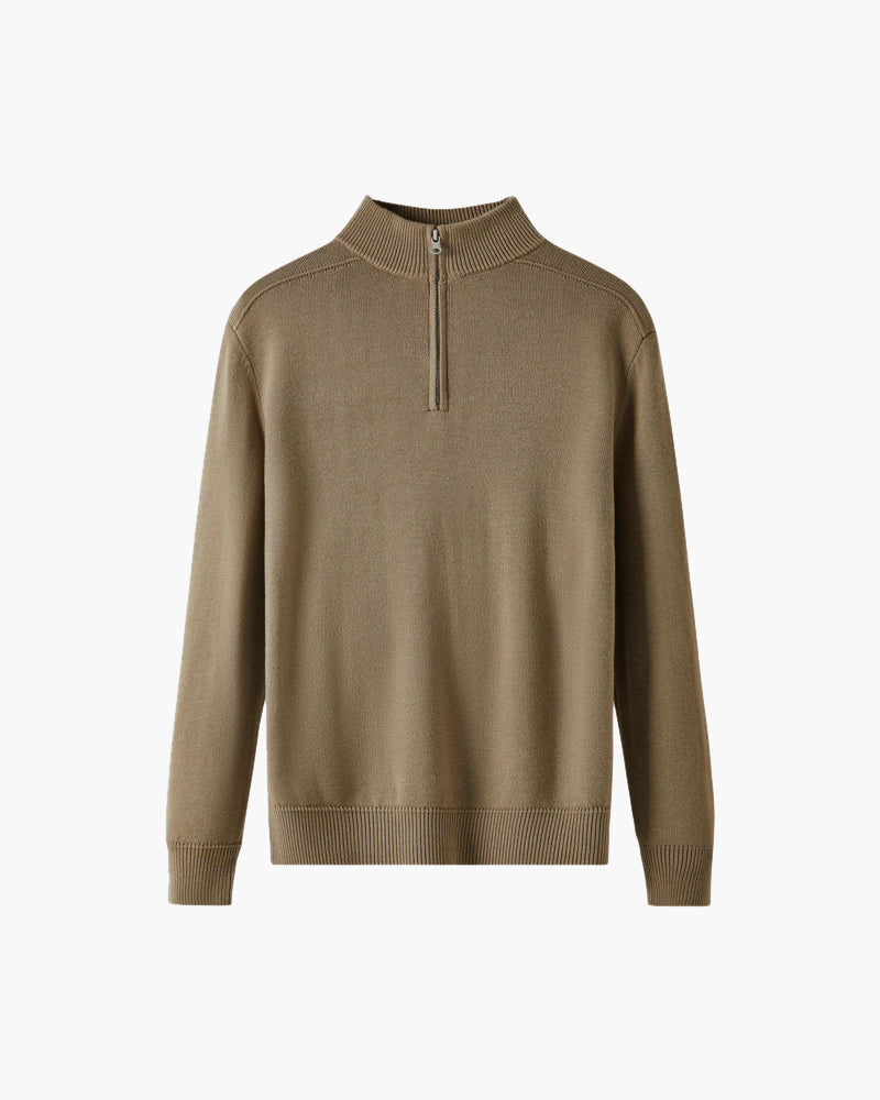 100% Wool-Blend Zip-Up Cardigan