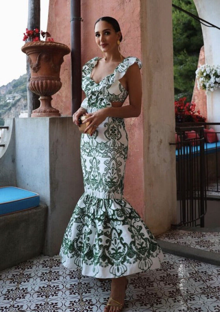 Cassie | Romantic Ruffled Maxi Dress