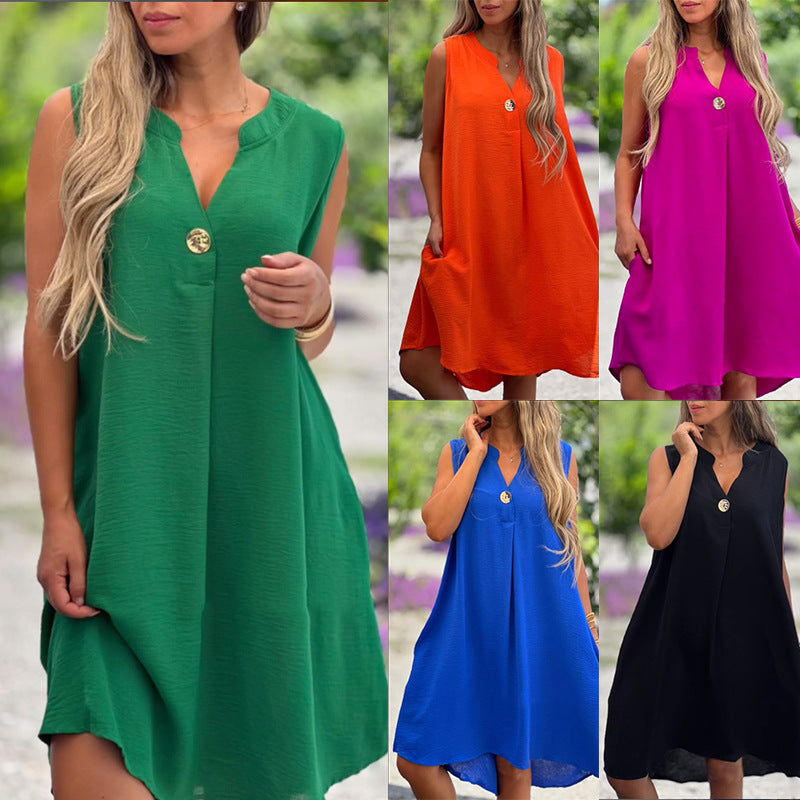 Via | Flowy Sleeveless V-Neck Dress